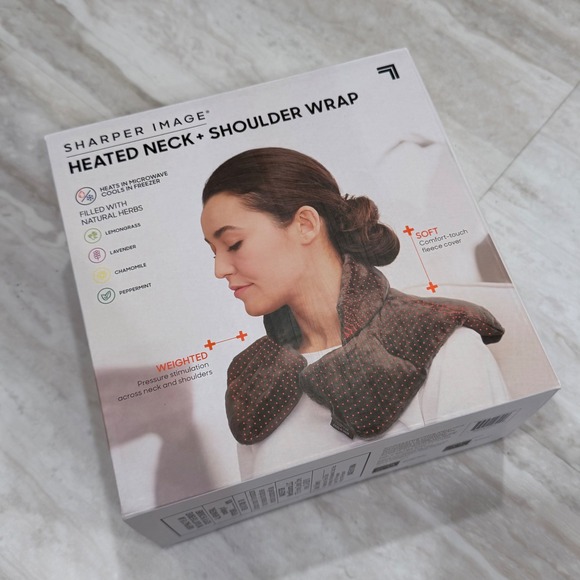 Sharper Image Other - Sharper Image Heated Neck and Shoulder Wrap Weighted Herbal Aromatherapy Grey